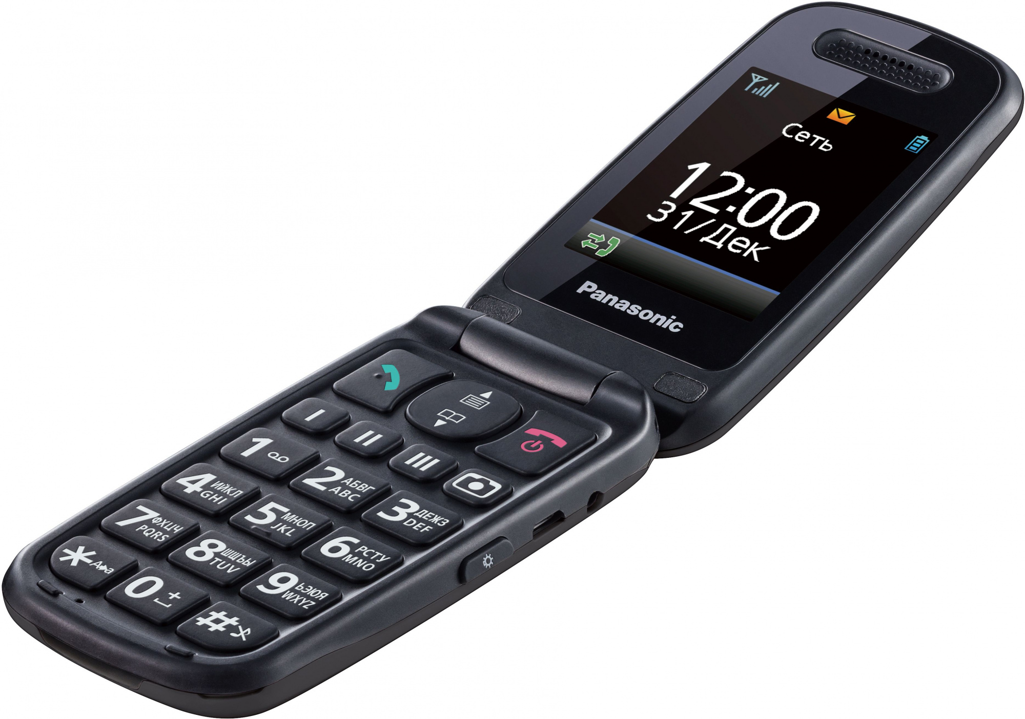 Мобильный телефон Panasonic TU456 черный раскладной 1Sim 2.4