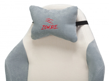 Кресло игровое Zombie EPIC PRO Fabric белый, серо-голубой с подголов. крестовина пластик пластик белый