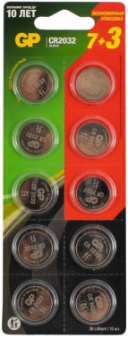 Батарея GP Lithium Cell CR2032-7, 3-2CR10