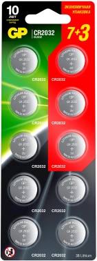 Батарея GP Lithium Cell CR2032-7/3-2CR10