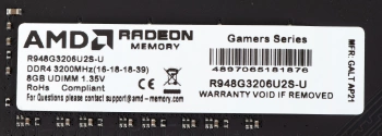Память DDR4 8Gb 3200MHz AMD  R948G3206U2S-U