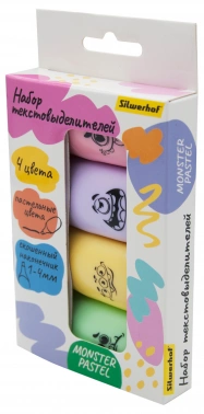 Набор текстовыделителей Silwerhof  Monster Pastel