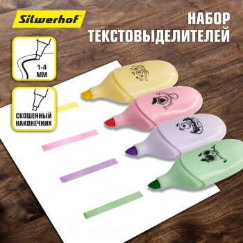 Набор текстовыделителей Silwerhof  Monster Pastel