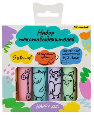 Набор текстовыделителей Silwerhof  Happy Zoo