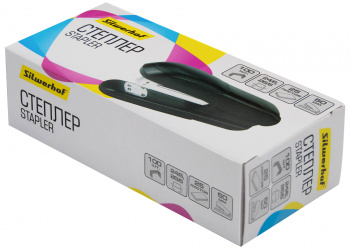 Степлер Silwerhof 24/6 26/6 (25листов) черный 100скоб закрытый/открытый