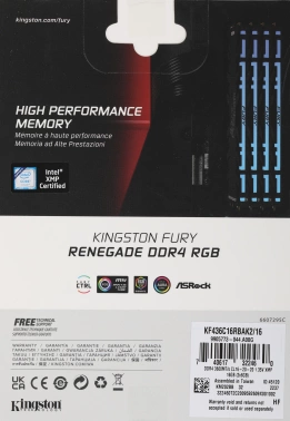 Память DDR4 2x8GB 3600MHz Kingston  KF436C16RBAK2/16