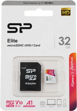 Флеш карта microSDHC 32GB Silicon Power  SP032GBSTHBV1V20SP