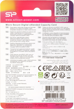 Флеш карта microSDXC 128GB Silicon Power  SP128GBSTXDA2V20SP