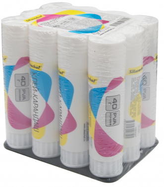 Клей-карандаш Silwerhof 40гр ПВА термоусадочная упаковка