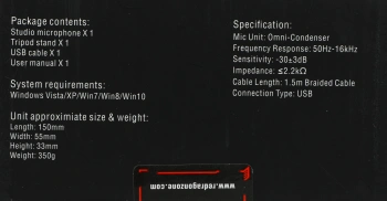 Микрофон проводной Redragon Quasar 2 GM200-1