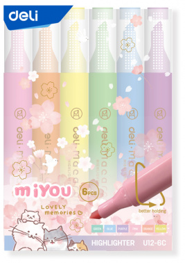 Набор текстовыделителей Deli  EU12-6C