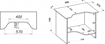 Стол для компьютера Сокол  КСТ-03