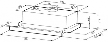 Вытяжка встраиваемая Krona Kamilla 600 Glass