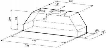Вытяжка встраиваемая Krona Runa 600 PB