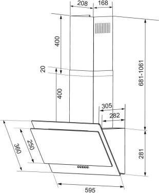 Вытяжка каминная Krona Venera 600 PB
