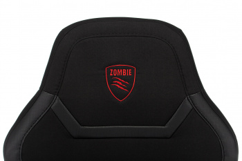 Кресло игровое Zombie 10 черный текстиль, эко.кожа крестовина пластик