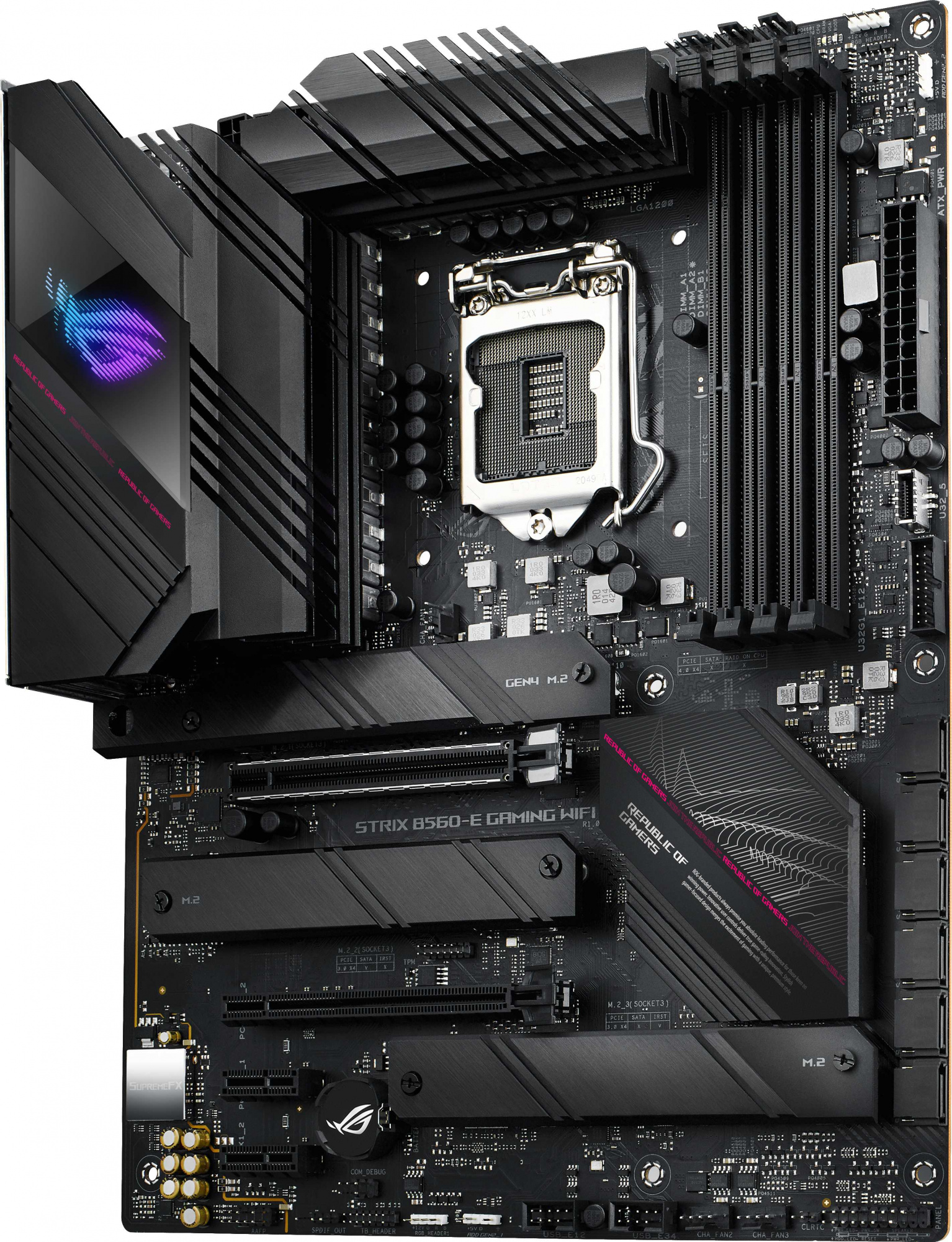 Материнская плата Asus ROG STRIX B560-E GAMING WIFI Soc-1200 Intel B560  4xDDR4 ATX AC`97 8ch(7.1) 2.5Gg+HDMI+DP