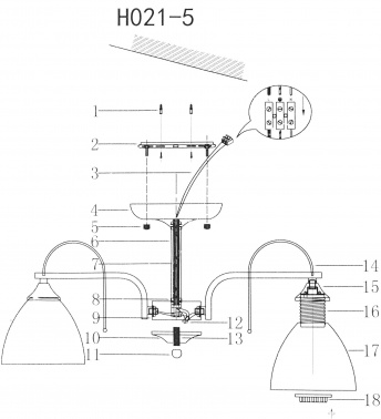 Люстра Hiper Helena  H021-5