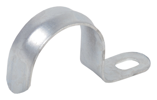 Скоба IEK CMAT10-16-010 однолапковый 16мм оцинкованная сталь белый (упак.:10шт)