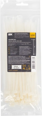 Хомут IEK UHH31-D036-200-100 200x3.6мм (упак:100шт) нейлон белый