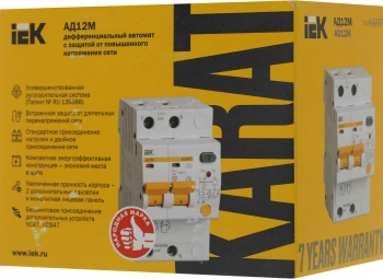 Выключатель автом. дифф. тока IEK MAD12-2-016-C-030  АД12М