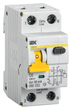 Выключатель автом. дифф. тока IEK MAD22-5-006-C-30  АВДТ 32