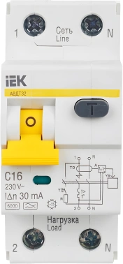 Выключатель автом. дифф. тока IEK MAD22-5-016-C-30  АВДТ 32