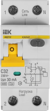 Выключатель автом. дифф. тока IEK MAD22-5-032-C-30  АВДТ 32