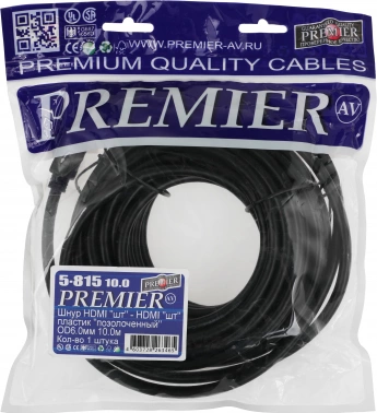 Кабель соединительный аудио-видео Premier HDMI (m)/HDMI (m) 10м. черный (5-815 10.0)