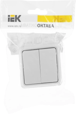 Выключатель IEK Октава откр. 2кл. IP20 белый (EVO20-K01-10-DC)