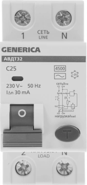 Выключатель автом. дифф. тока IEK MAD25-5-025-C-30  АВДТ 32 Generica