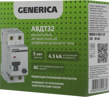 Выключатель автом. дифф. тока IEK MAD25-5-025-C-30  АВДТ 32 Generica