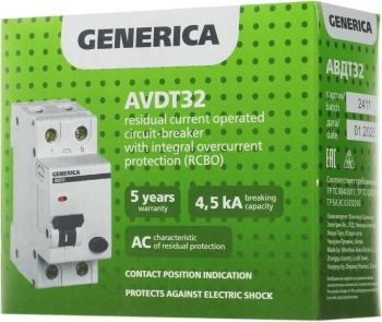 Выключатель автом. дифф. тока IEK MAD25-5-032-C-30  АВДТ 32 Generica