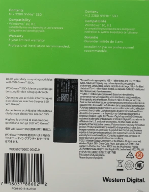 Накопитель SSD WD Original PCIe 3.0 x4 2TB WDS200T3G0C