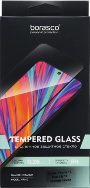 Защитное стекло для экрана BoraSCO для Apple iPhone 13 Pro/13/14 прозрачная антиблик. 1шт. (40434)