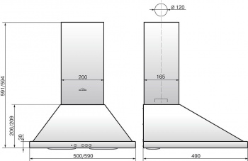 Вытяжка каминная Elikor Оптима 60П-400-П3Л