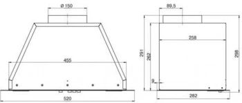 Вытяжка встраиваемая Elikor Врезной блок 52П-400-П3Д