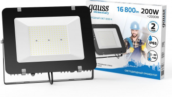 Прожектор уличный Gauss Elementary светодиодный 200Втчерный (691511200)