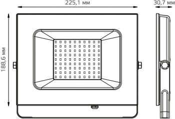 Прожектор уличный Gauss Elementary светодиодный 70Втчерный (613100270)