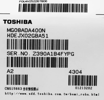 Жесткий диск Toshiba SATA-III 4Tb  MG08ADA400N