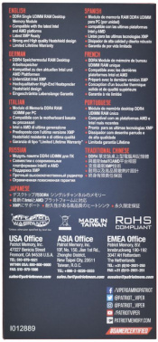 Память DDR4 4Gb 2666MHz Patriot  PVE244G266C6