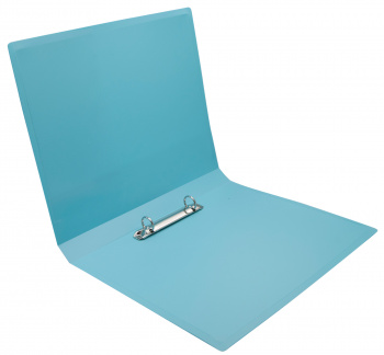 Папка на 2-х кольцах Бюрократ Pastel PAST0812/2RBLUE A4 пластик 0.5мм кор.27мм торц.карм с бум. встав голубой