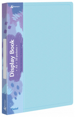 Папка с 10 прозр.вклад. Бюрократ Pastel PAST10BLUE A4 пластик 0.5мм торц.карм с бум. встав голубой