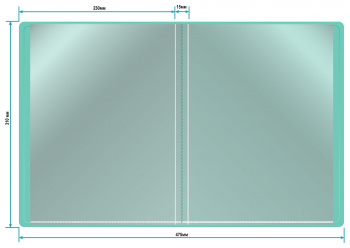 Папка с 10 прозр.вклад. Бюрократ Pastel PAST10GRN A4 пластик 0.5мм торц.карм с бум. встав мятный