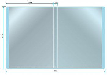 Папка с 20 прозр.вклад. Бюрократ Pastel PAST20BLUE A4 пластик 0.5мм торц.карм с бум. встав голубой