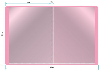 Папка с 20 прозр.вклад. Бюрократ Pastel PAST20PINK A4 пластик 0.5мм торц.карм с бум. встав розовый