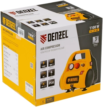 Компрессор поршневой Denzel РС 1/6-180