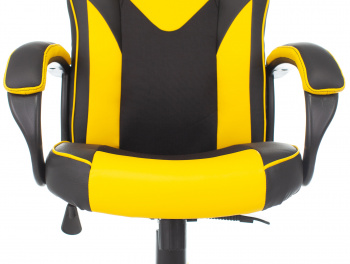 Кресло игровое Zombie GAME 17 черный, желтый текстиль, эко.кожа крестовина пластик