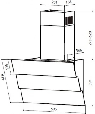 Вытяжка каминная Lex Rio G 600