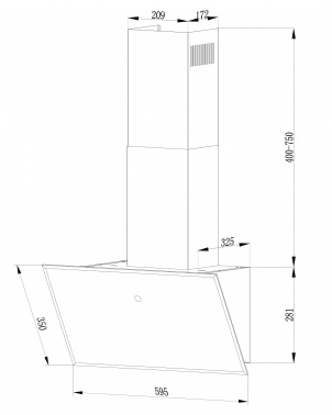 Вытяжка каминная Lex Touch ECO 600